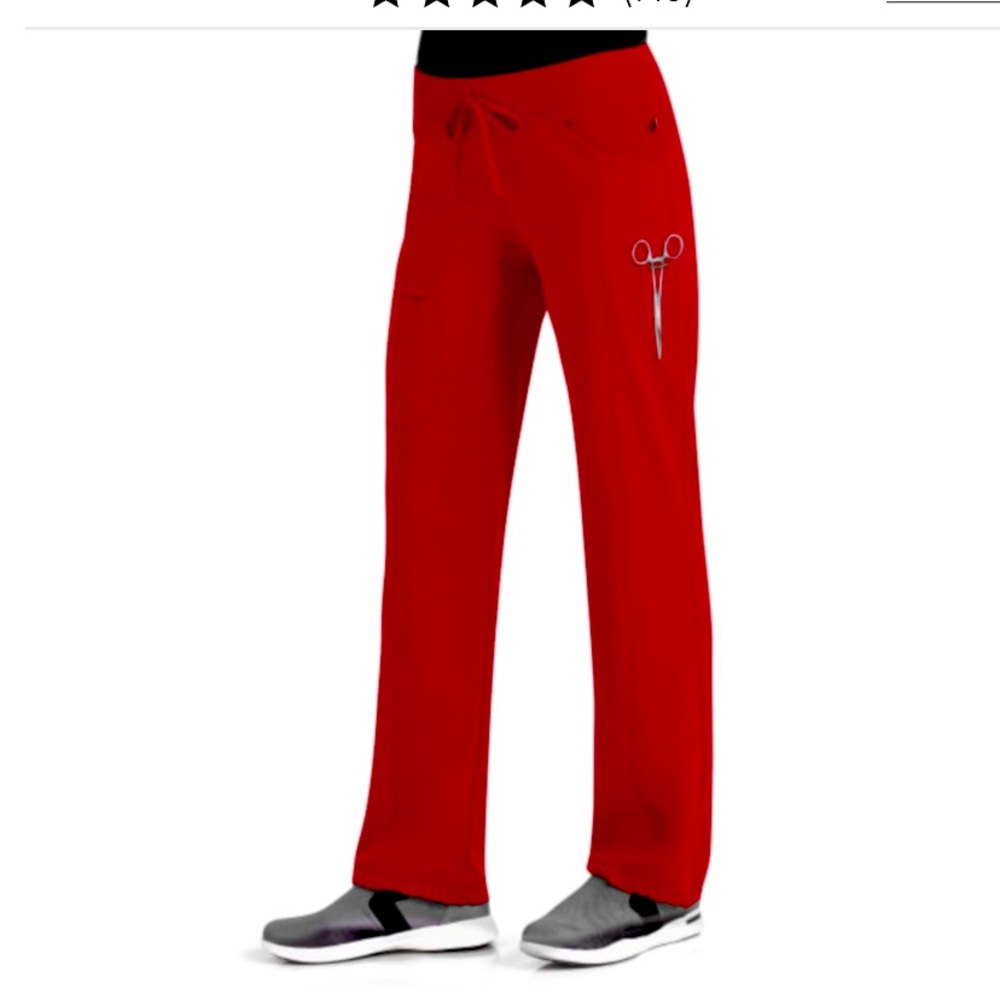 Cherokee Infinity drawstring scrub pants (L) red